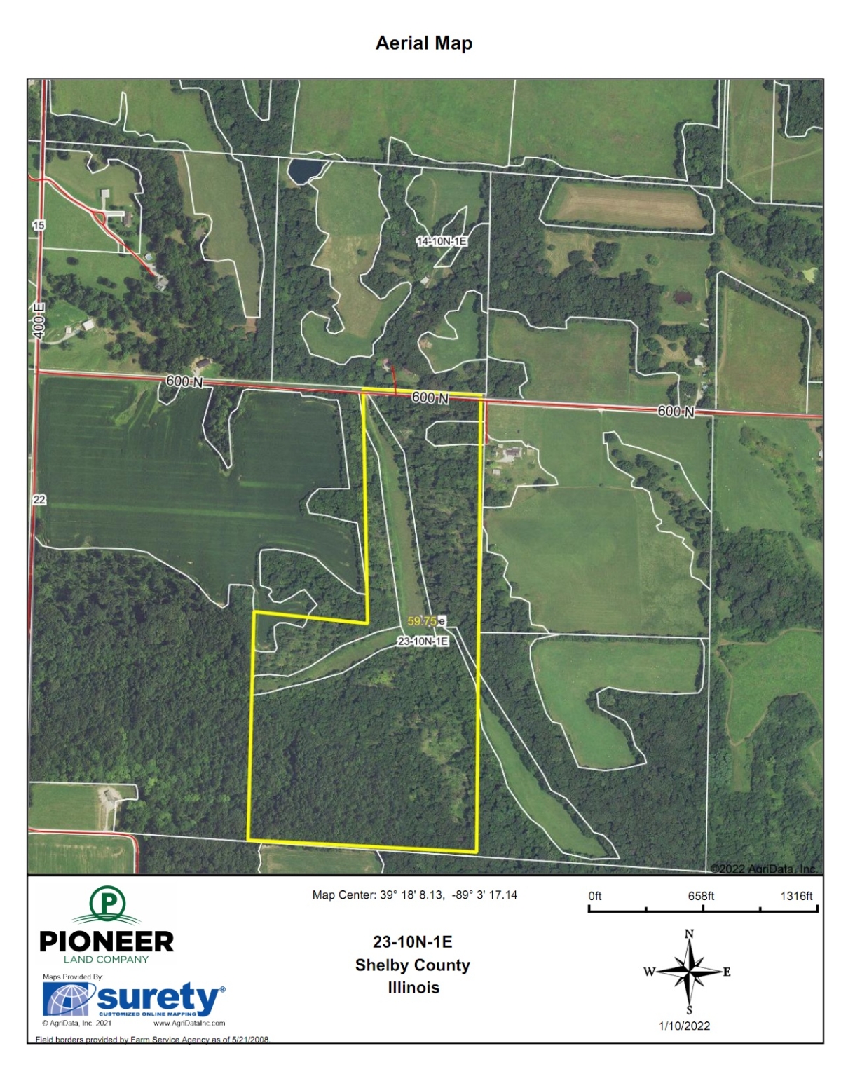 60 Acres +/- Shelby County Illinois